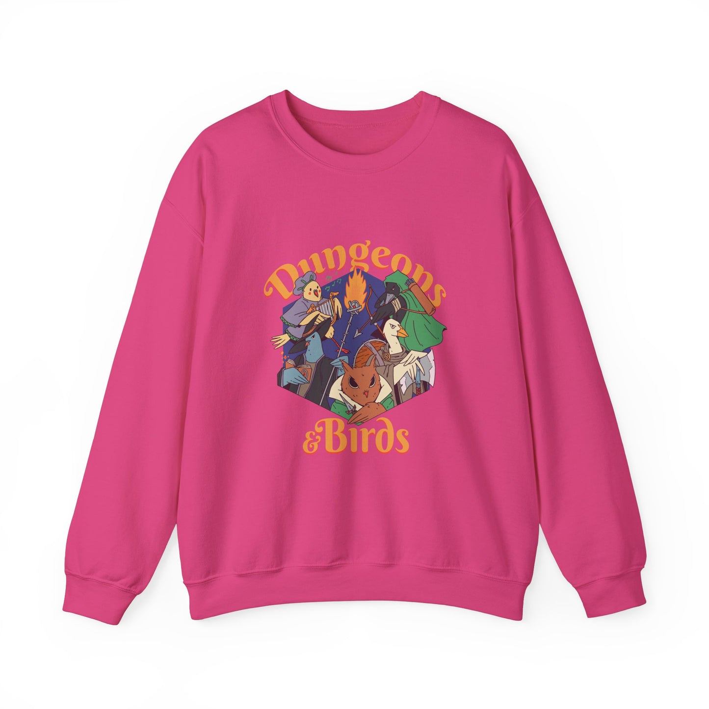 Dungeons and Birbs Funny D&D Parody Sweatshirt | Nerdy Fantasy Game Sweater Bird Lovers | Unique Winter Gift | Cozy Fun Sweatshirt Gamers