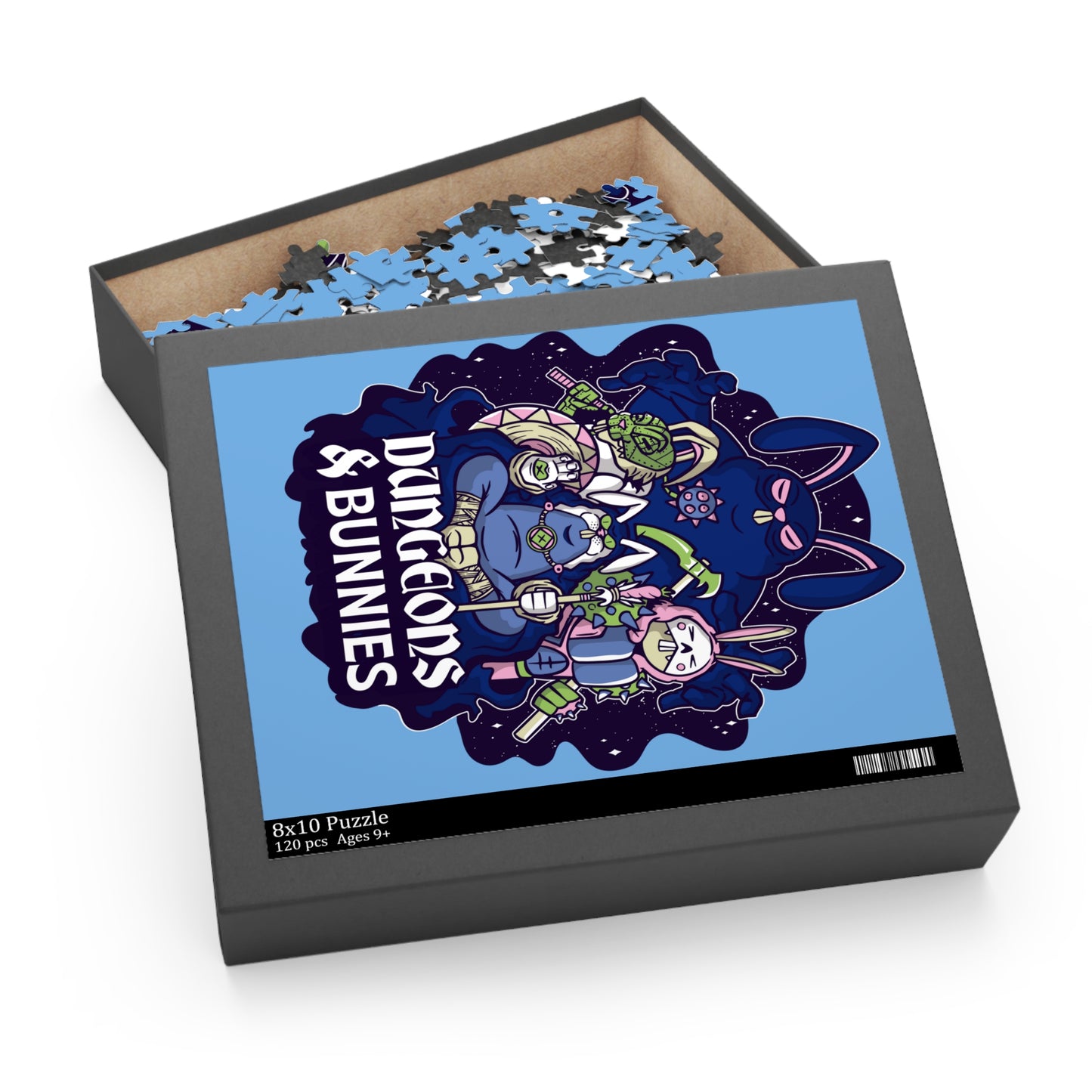 Dungeons and Bunnies Jigsaw Puzzle Funny D&D Parody 120-500 Pieces for Nerdy Fantasy Game Fans and Bunny Lovers RPG Style Puzzle