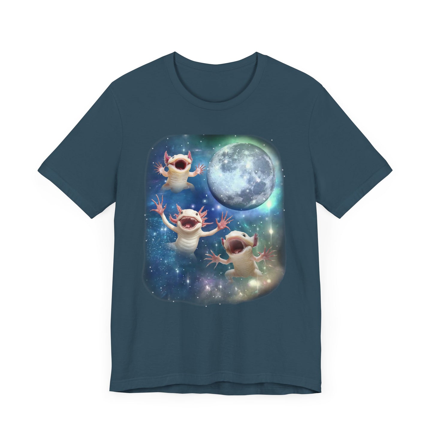 Axolotl Howling at the Moon Shirt | Vintage 90s-Inspired Aquatic Salamander Tee | Funny Axolotl Lover Gift | Unique Amphibian Owner Shirt