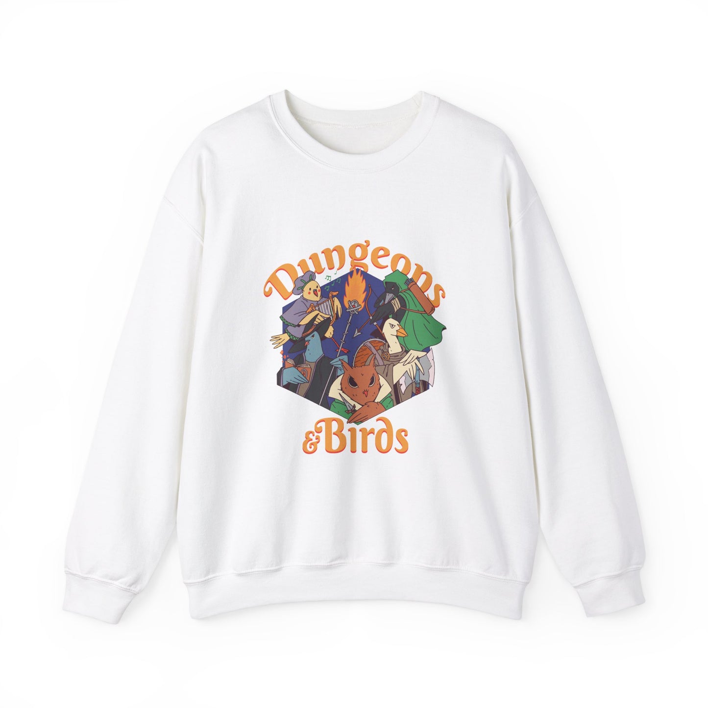 Dungeons and Birbs Funny D&D Parody Sweatshirt | Nerdy Fantasy Game Sweater Bird Lovers | Unique Winter Gift | Cozy Fun Sweatshirt Gamers