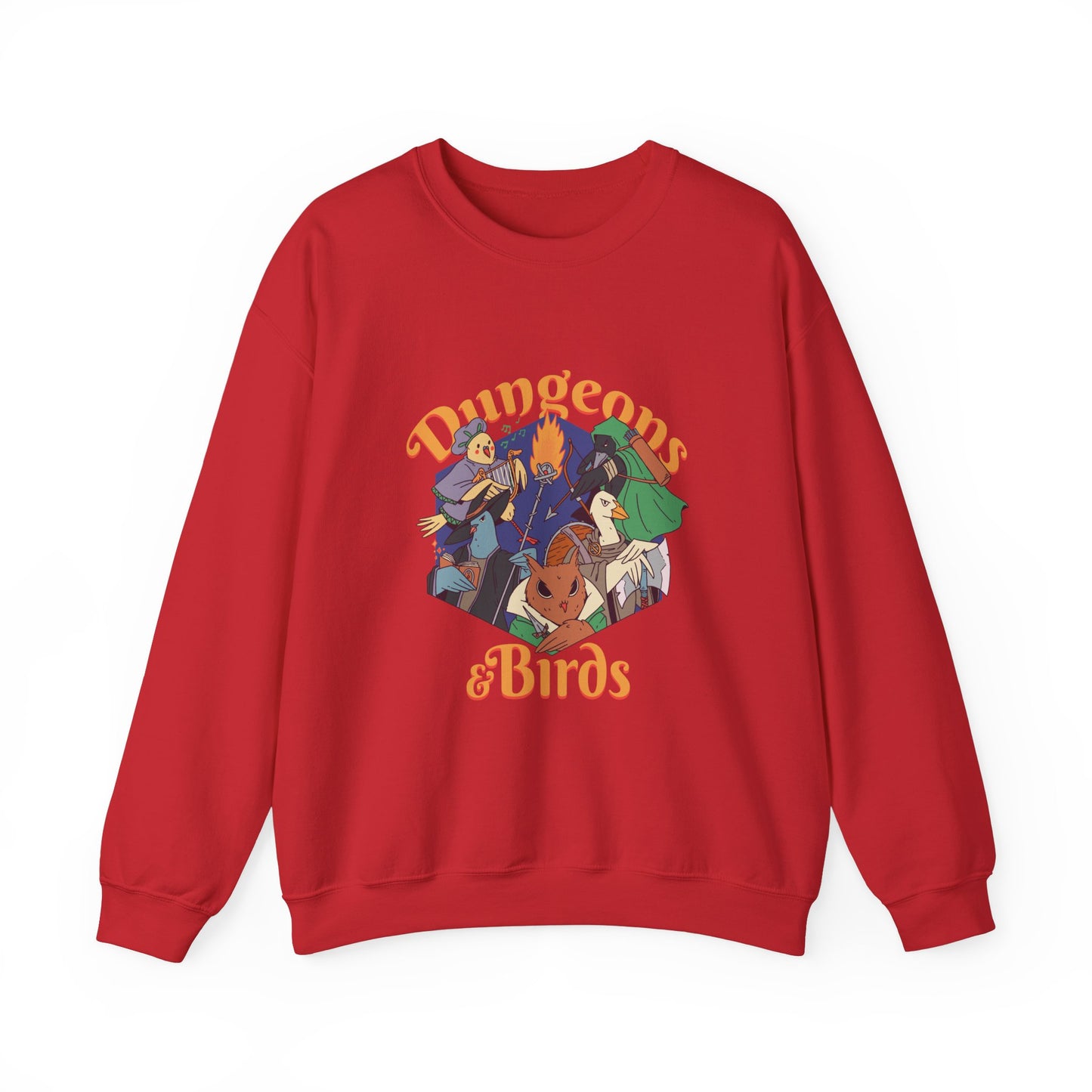 Dungeons and Birbs Funny D&D Parody Sweatshirt | Nerdy Fantasy Game Sweater Bird Lovers | Unique Winter Gift | Cozy Fun Sweatshirt Gamers