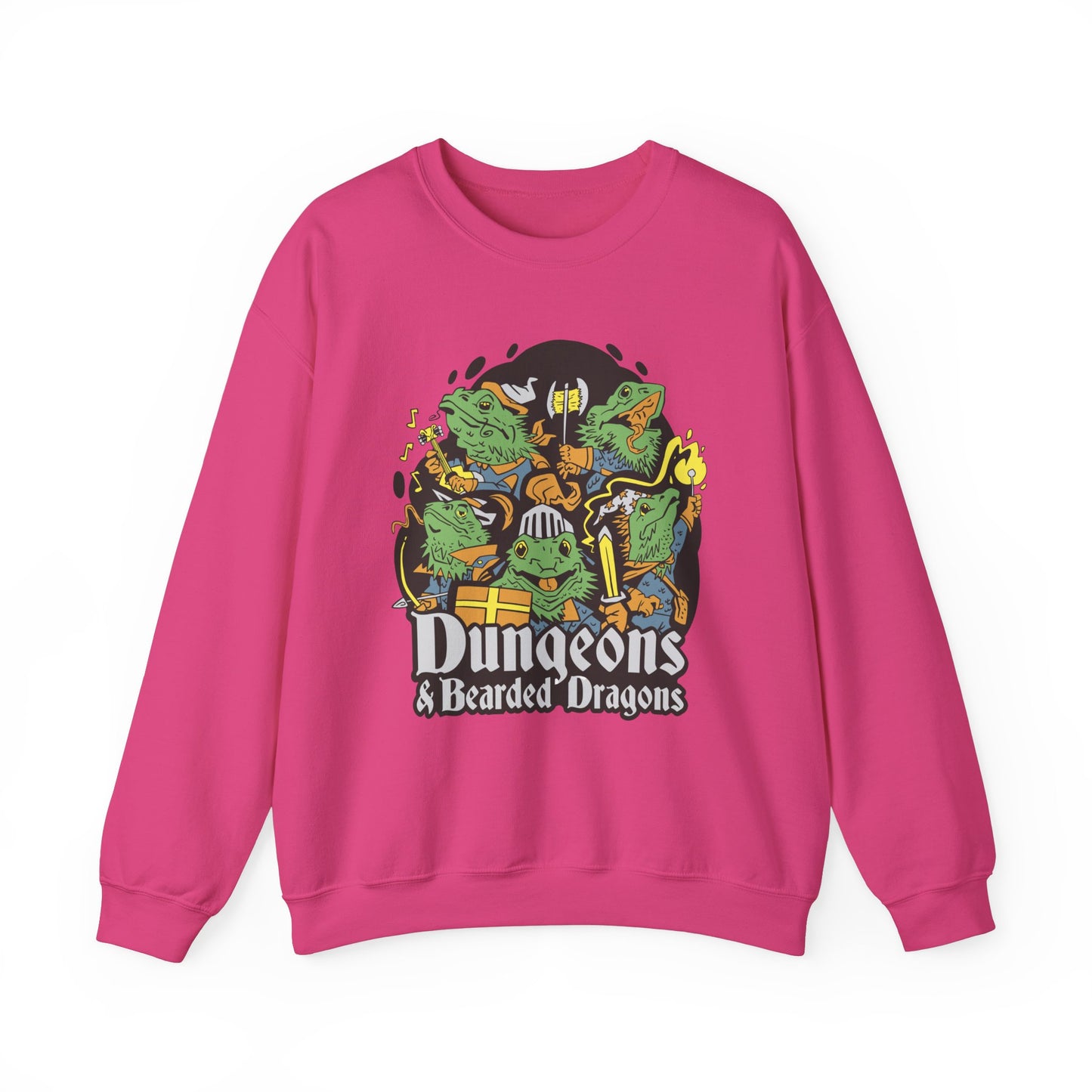 Dungeons and Bearded Dragons Funny D&D Parody Sweatshirt | Nerdy Fantasy Sweater Bearded Dragon Lovers Winter Gift Cozy Fun Sweatshirt Gamer