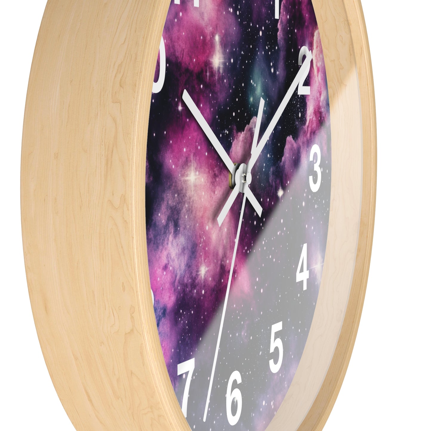 Pink Black Galaxy Wall Clock | Trippy Space Rave Decor | Battery Operated Unique Teen Girl Room Decoration Space Enthusiasts Rave Lovers