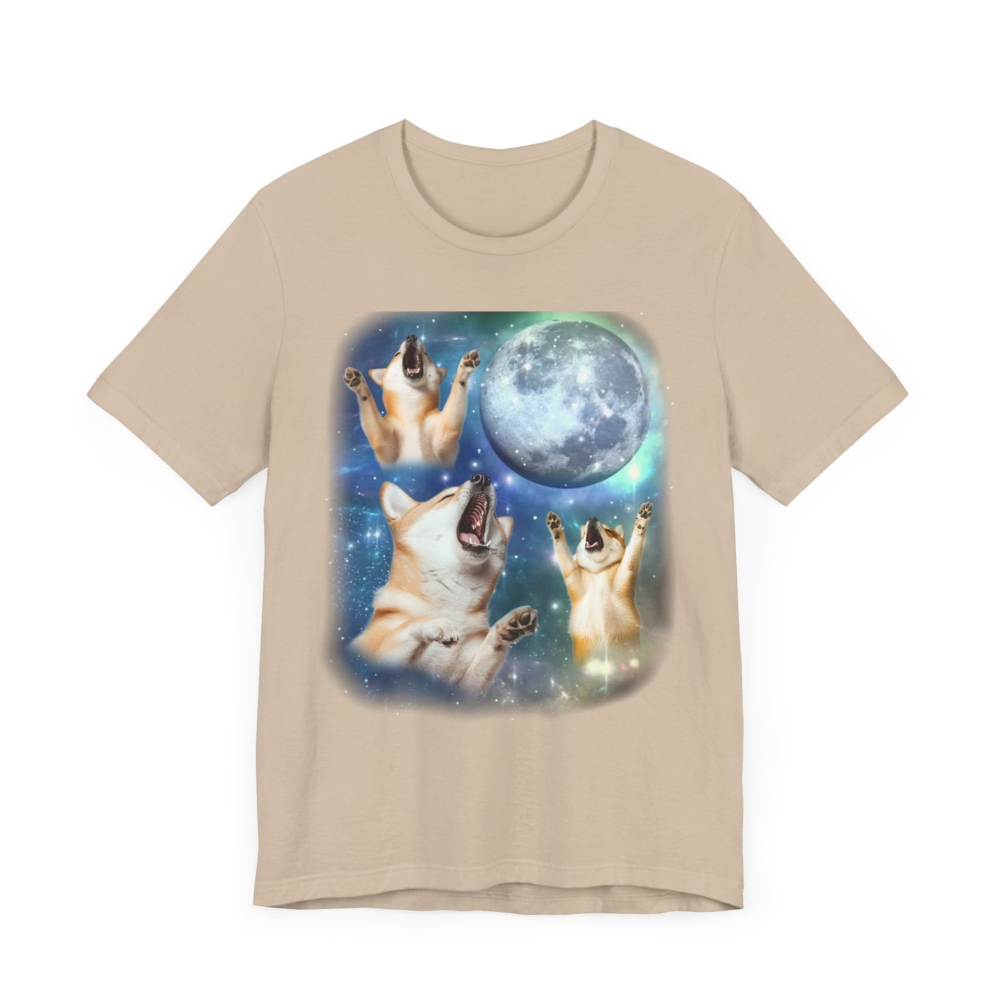 Shiba Inu Howling at the Moon Shirt | Crypto Dog Vintage 90s Inspired Tee | Funny Dog Lover Gift | Retro Shiba Vibes | Humorous Dog Design