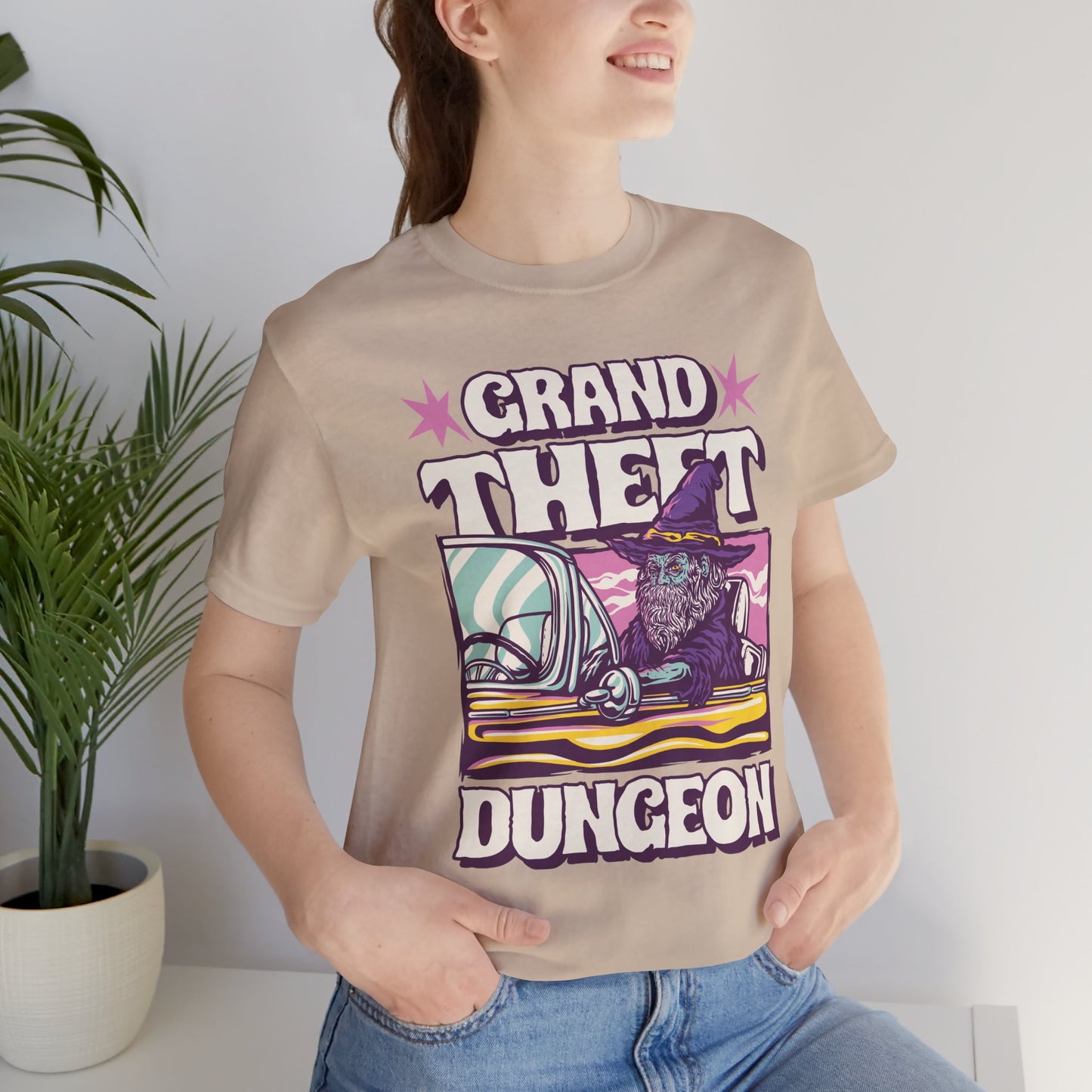 Grand Theft Dungeon Tee | Dungeons and Dragons D&D Parody | GTA Inspired | Nerdy Gift Idea | Roleplay Humor | Funny Video Game Shirt