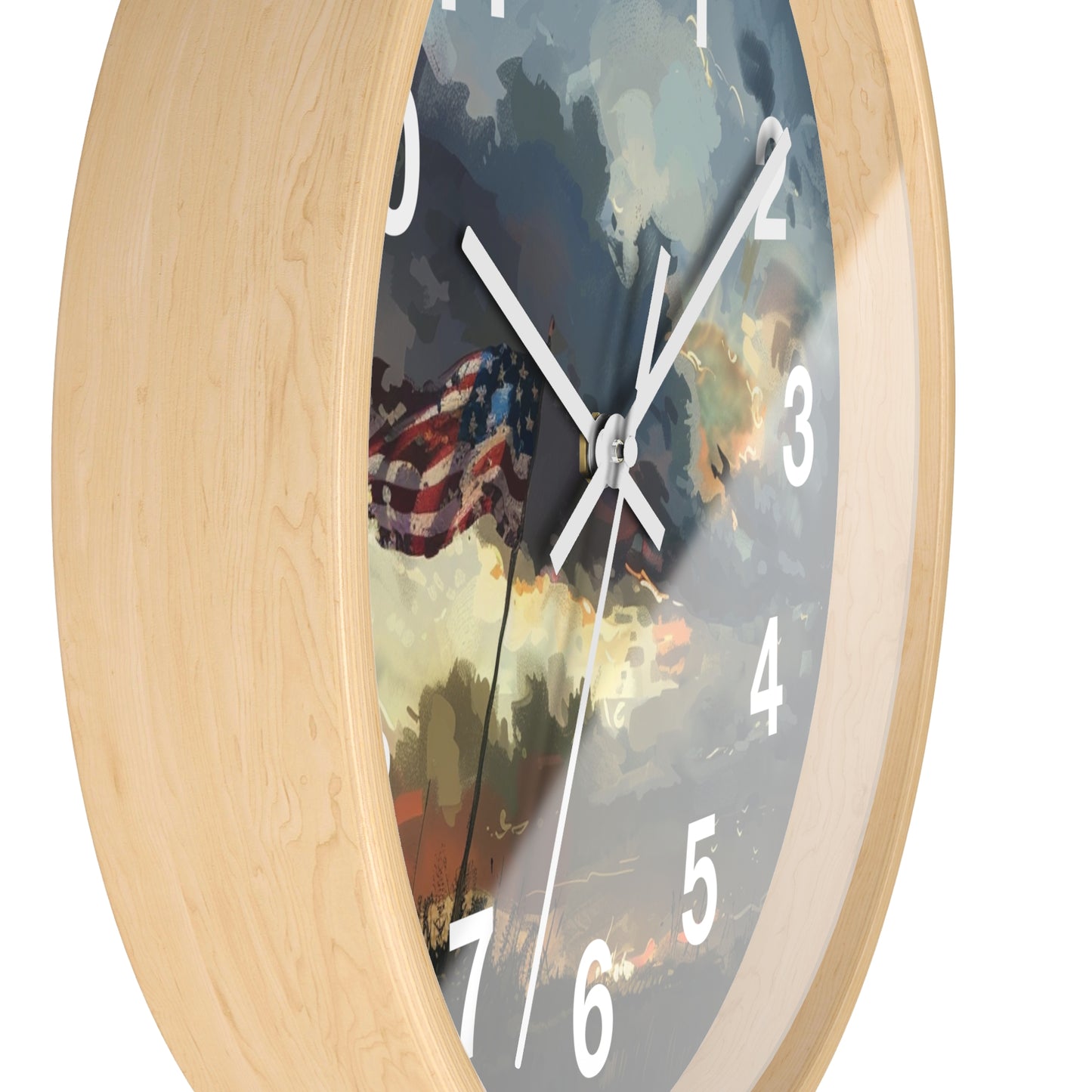American Flag Pole Wall Clock | Patriotic Standing Flag Design | Battery Operated | USA Pride Decor | Perfect Gift for Patriots and Veteran