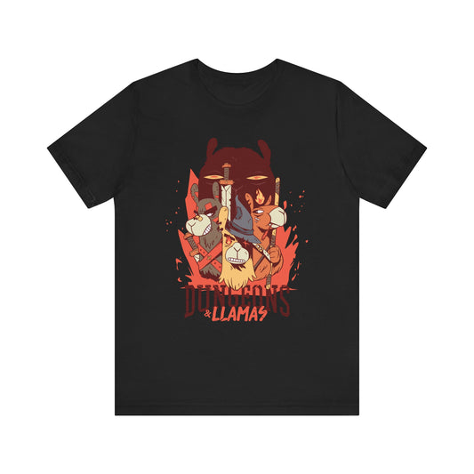 Dungeons and Llamas Shirt | D&D Parody Game Tee for Llama Lovers | Roleplaying Fantasy Game | Fun Nerdy Gift Ideas