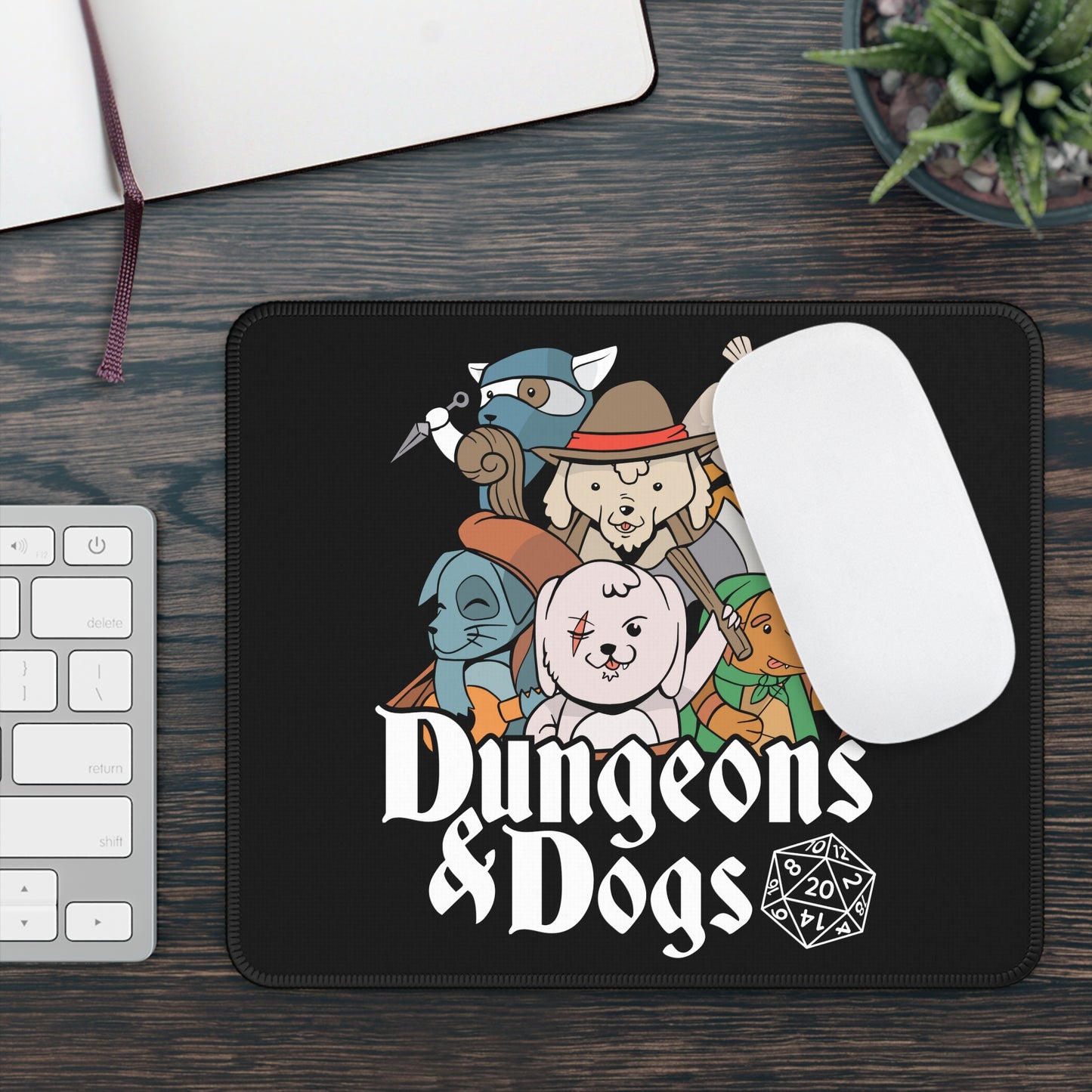 Dungeons and Dogs Non Slip Mouse Pad | Fantasy Game Desk Decor | Unique Gift for Dog Lovers | RPG-Inspired Desk Mat | Fun Gaming Accessory