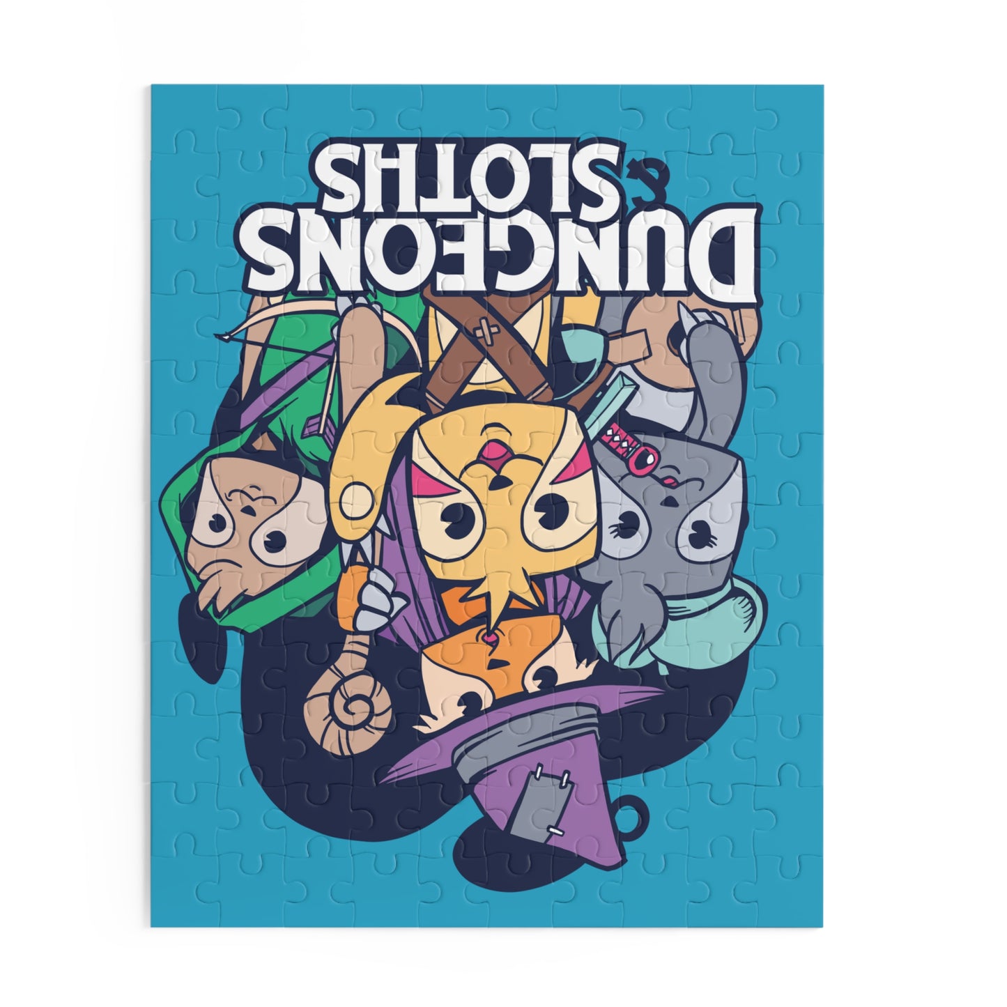 Dungeons and Sloths Jigsaw Puzzle Funny D&D Parody 120-500 Pieces for Nerdy Fantasy Game Fans and Sloth Lovers RPG Style Puzzle