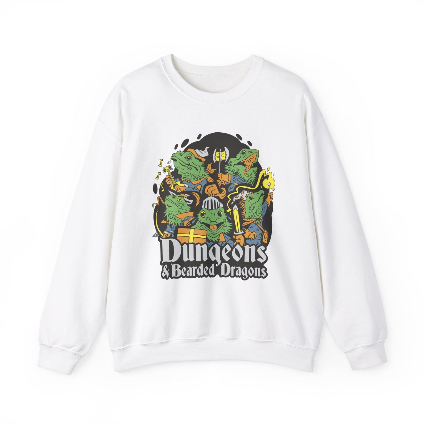 Dungeons and Bearded Dragons Funny D&D Parody Sweatshirt | Nerdy Fantasy Sweater Bearded Dragon Lovers Winter Gift Cozy Fun Sweatshirt Gamer
