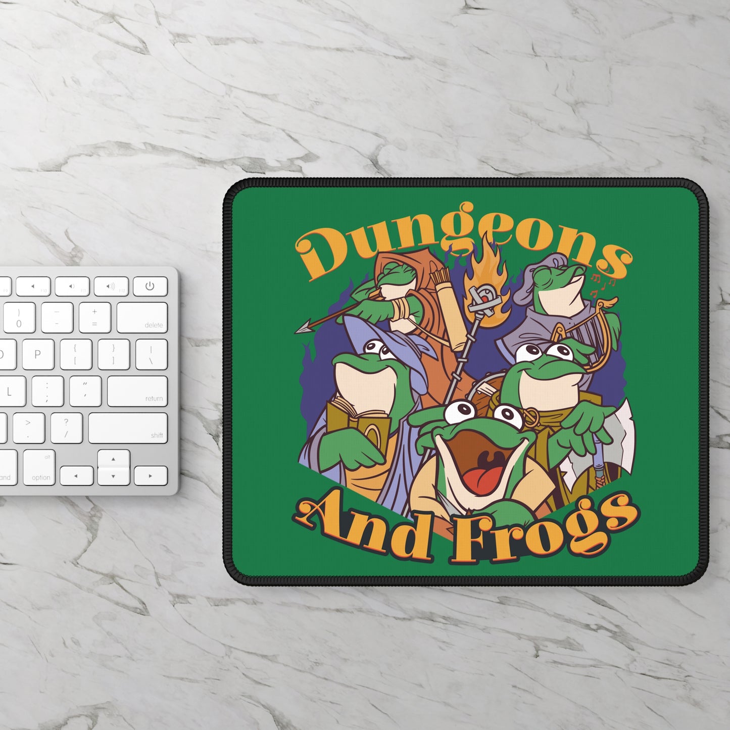 Dungeons and Frogs Non Slip Mouse Pad | Fantasy Game Desk Decor | Unique Gift for Frog Lovers | RPG-Inspired Desk Mat | Fun Gaming Accessory