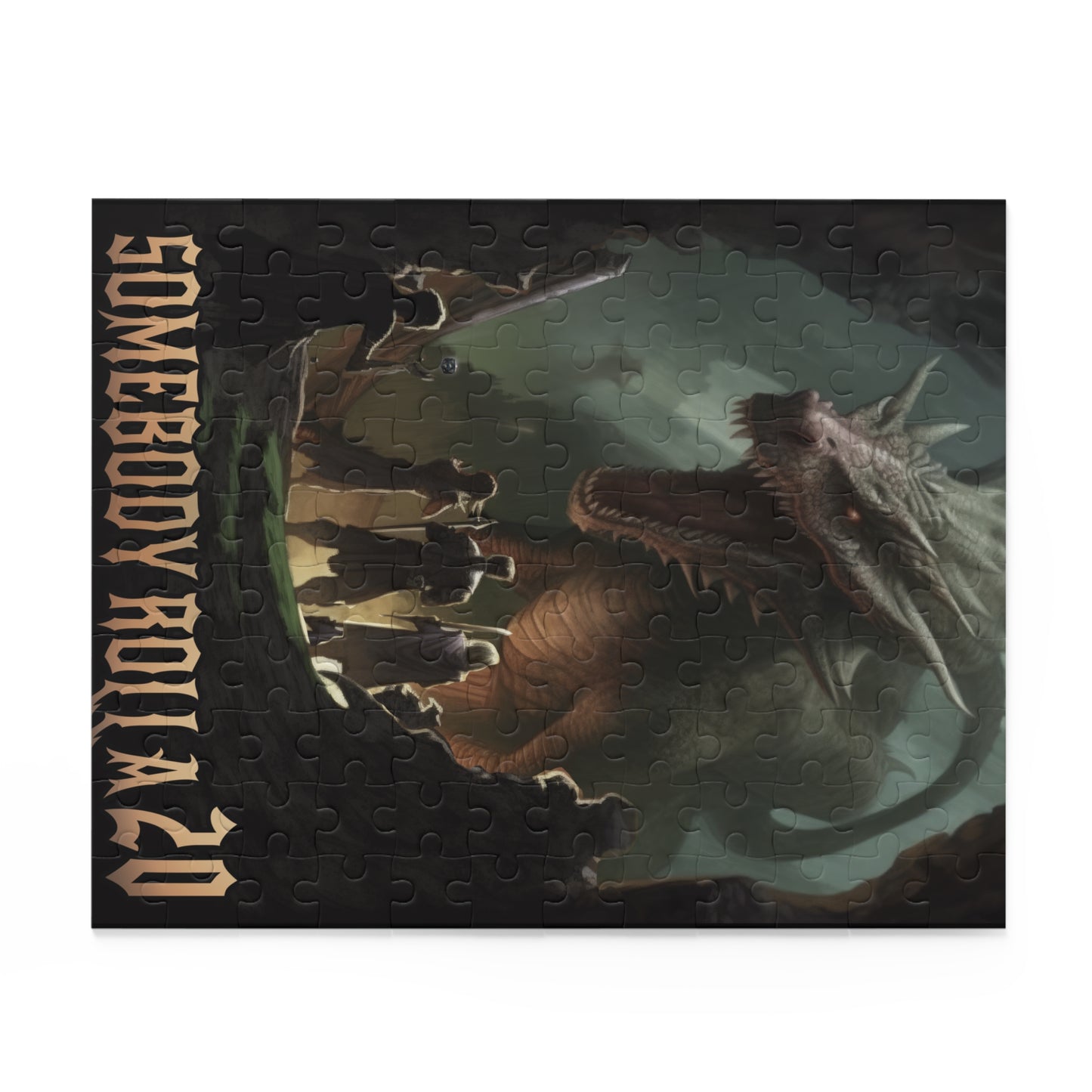 Somebody Roll A 20 Dungeons Roleplaying Puzzle RPG Humor 120-500 Piece Jigsaw Fun for Gamers and D&D Enthusiasts