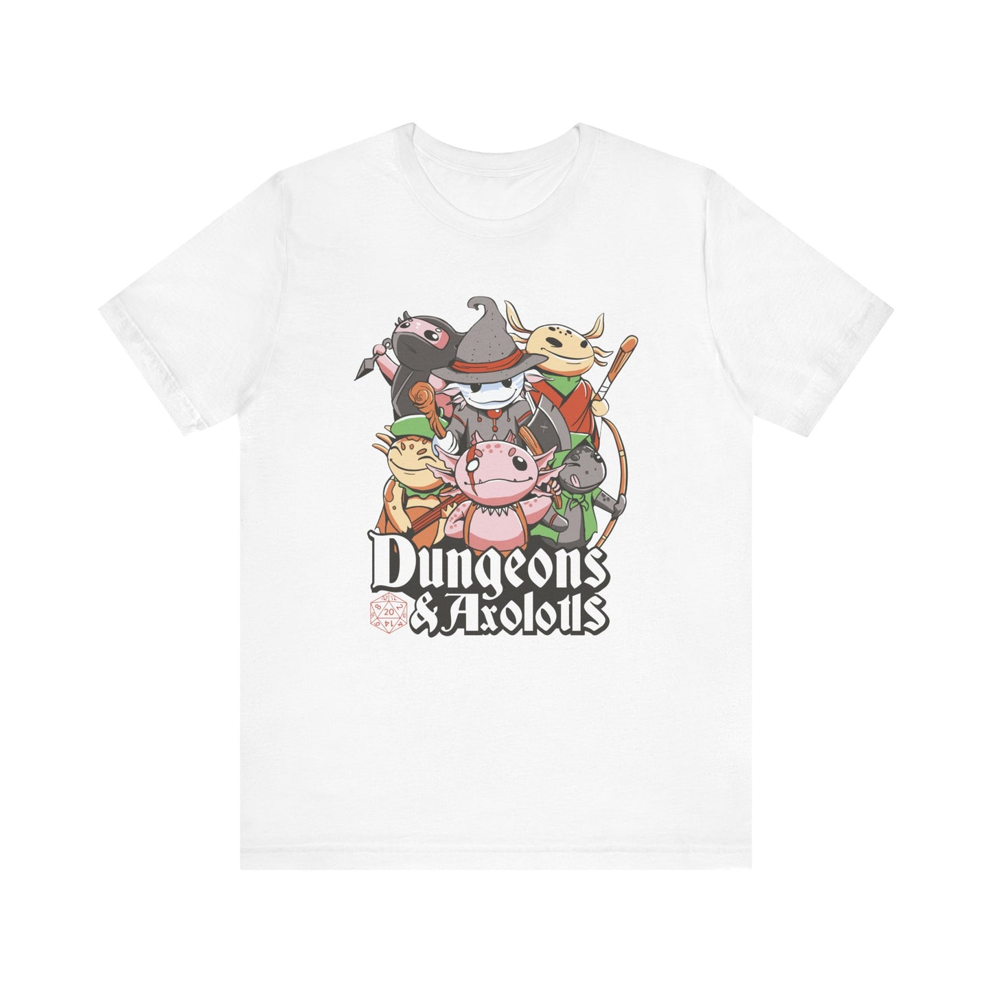 Dungeons and Axolotls Shirt | D&D Parody Tee for Axolotl Lovers | Roleplaying Fantasy Game | Unique Nerdy Gift Ideas