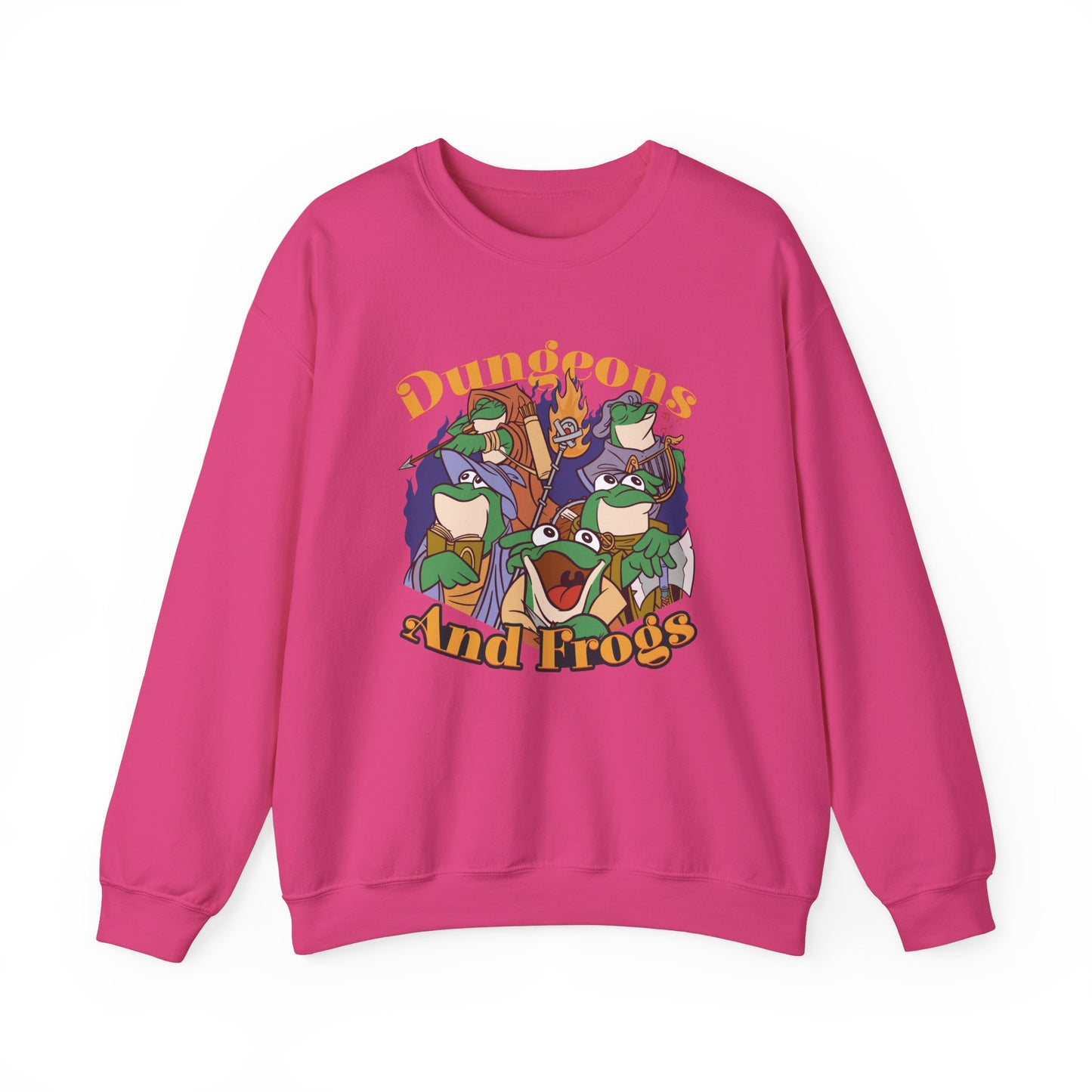 Dungeons and Frogs Funny D&D Parody Sweatshirt | Nerdy Fantasy Game Sweater Frog Lovers | Unique Winter Gift | Cozy Fun Sweatshirt Gamers