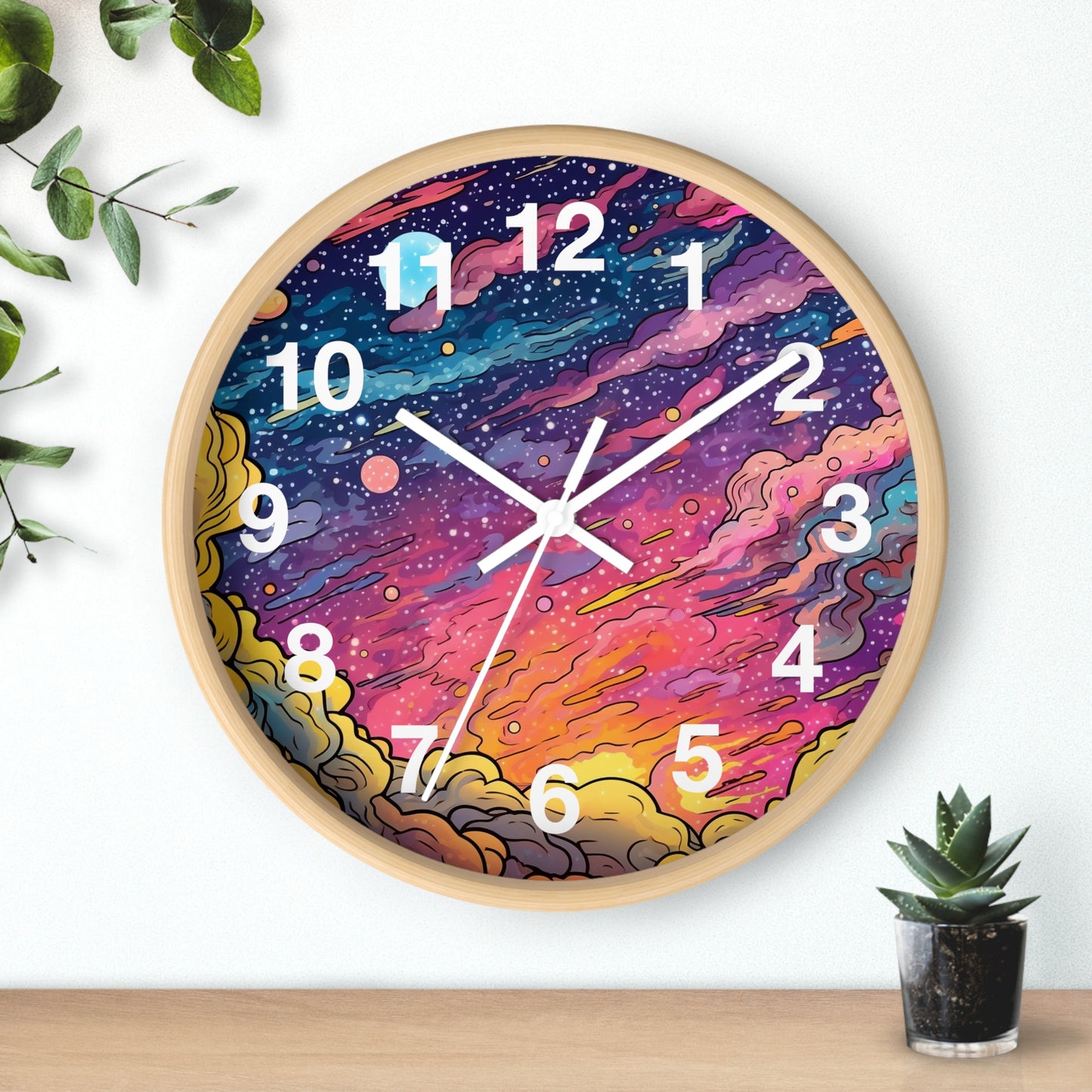Vibrant Abstract Wall Clock | Trippy Psychedelic Decor for Dorm | Mind Bending Rave Art | Battery Operated | Unique Student Gift