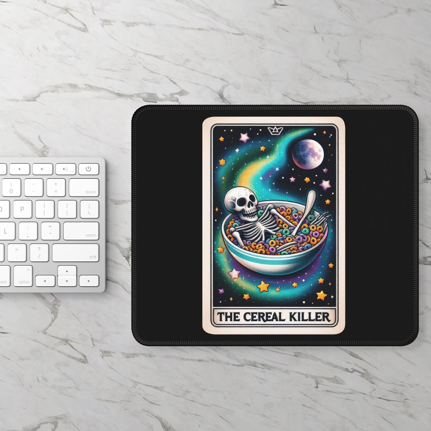 Cereal Killer Tarot Card Non Slip Mouse Pad Funny Office Desk Decor Food Lovers Gift Tarot-Inspired Desk Mat Breakfast-Themed Accessory