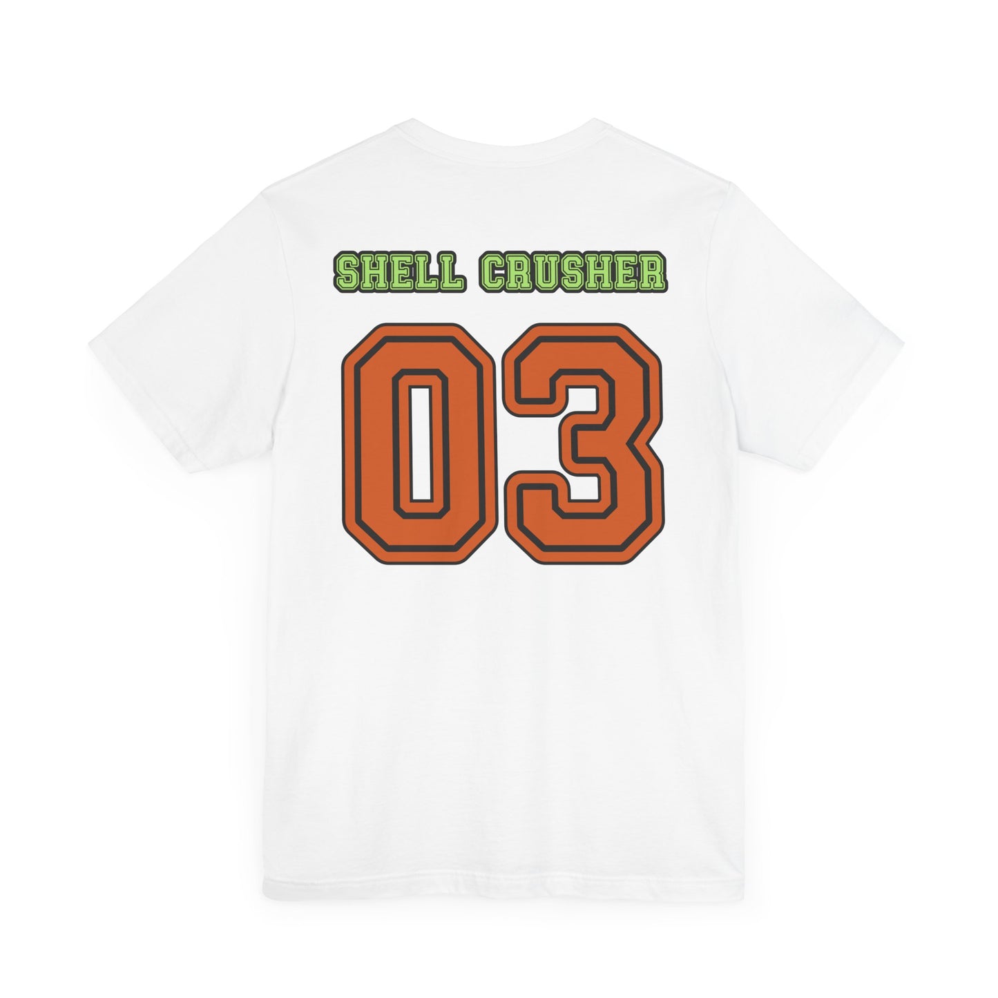 Shell Crushers Turtle Shirt | Fierce Armored Turtle Design | Unique Gift Gamers Animal Lovers Esports Jersey Style Graphic Tee Funny Turtle