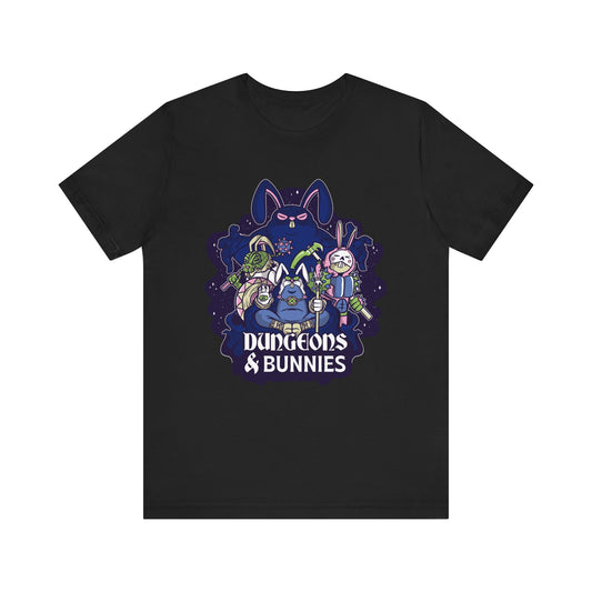 Dungeons and Bunnies Shirt | D&D Parody Game Tee for Bunny Lovers | Enchanting Roleplaying Fantasy Game | Cute Nerdy Gift Ideas Funny Bunny