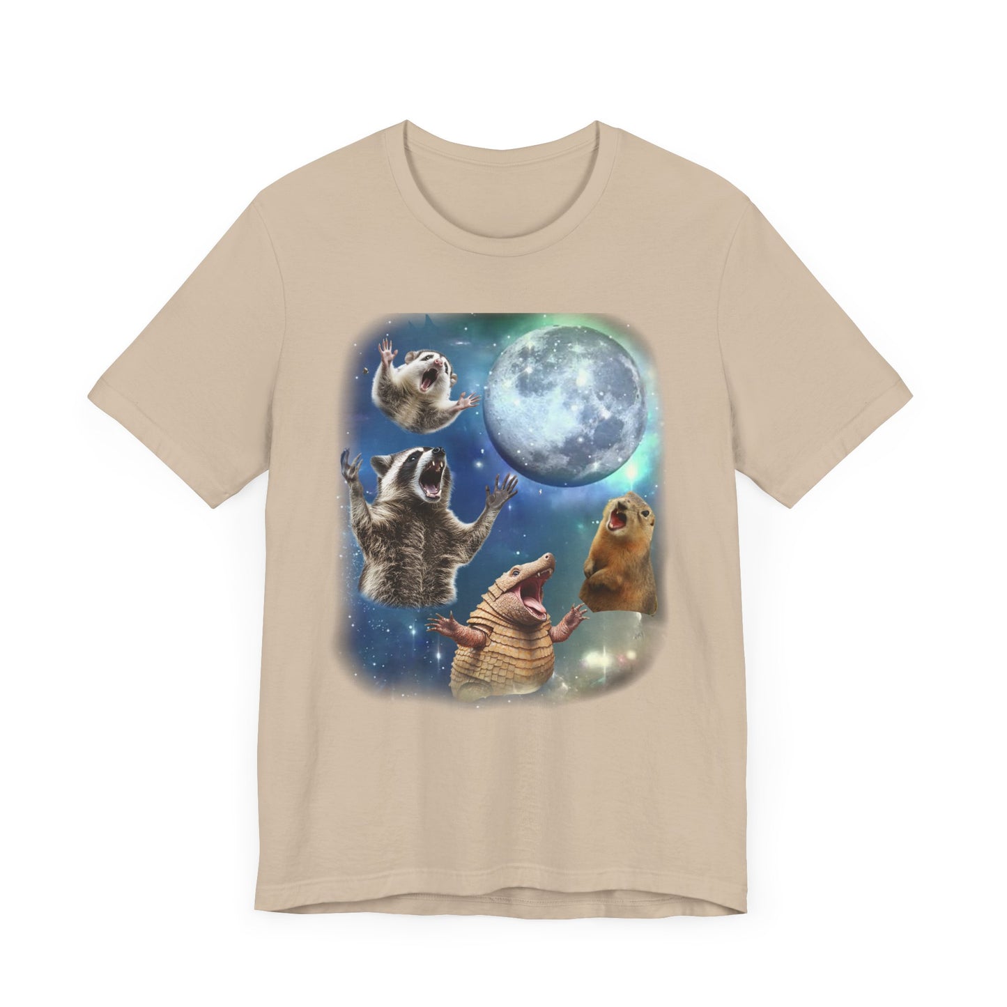 Feral Animals Howling at the Moon Shirt | Funny Raccoon, Opossum, Armadillo & Prairie Dog Tee | '90s-Inspired Animal Humor Shirt
