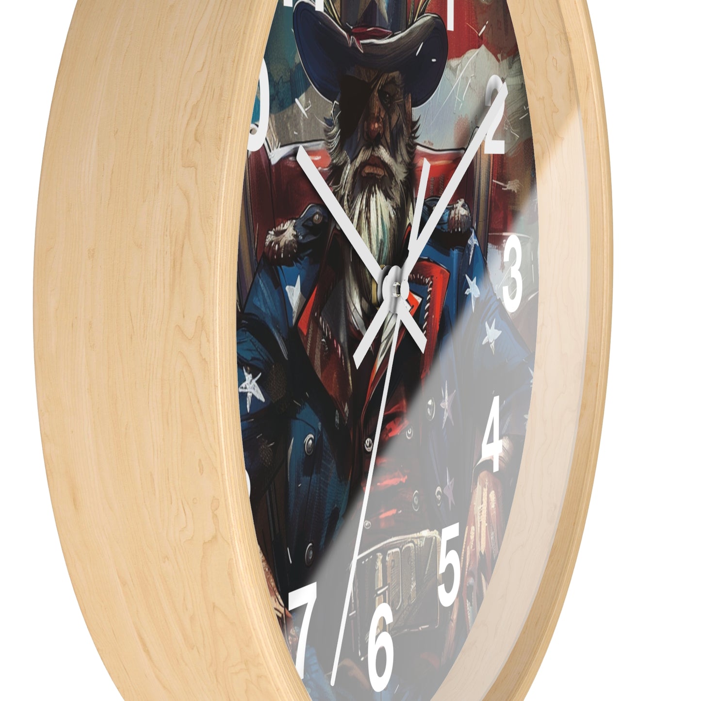 Grunge Patriot Style Wall Clock | USA Rebellion Art | Battery Operated | Patriotic Pride Decor Founding Fathers | Perfect Gift History Buffs