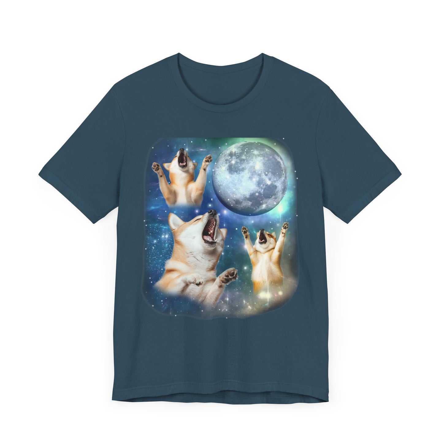 Shiba Inu Howling at the Moon Shirt | Crypto Dog Vintage 90s Inspired Tee | Funny Dog Lover Gift | Retro Shiba Vibes | Humorous Dog Design