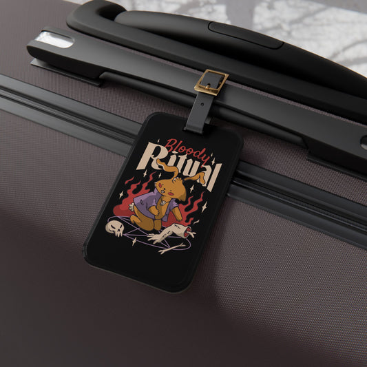 Bunny Demon Ritual Luggage Tag Unique Travel Accessory for Dark Goths & Witchcraft Enthusiasts - Perfect Baggage ID for Enchanting Journeys
