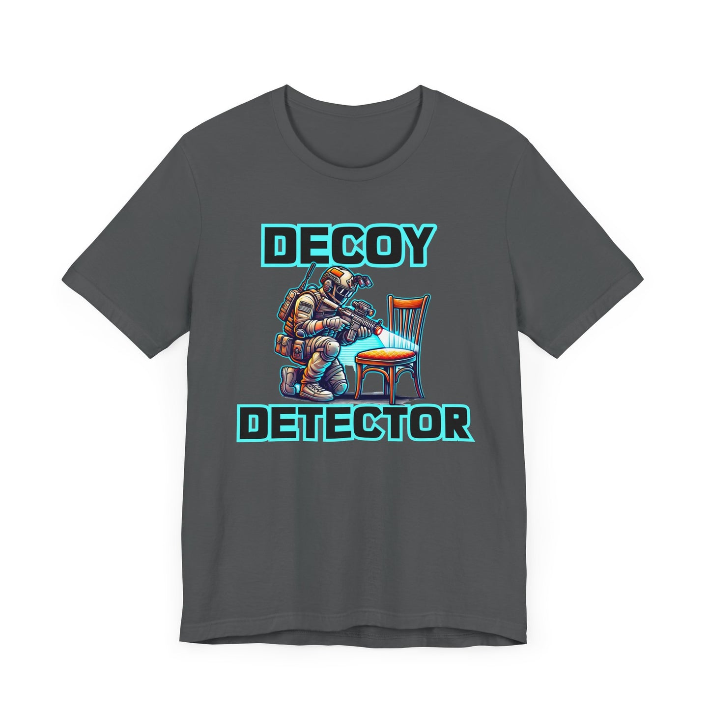 Decoy Detector Prop Cartoon | Tactical Prop Hunt Design | Funny Gamer Illustration | Chair Scanning Action Scene | Prop Hunt Graphic Gift