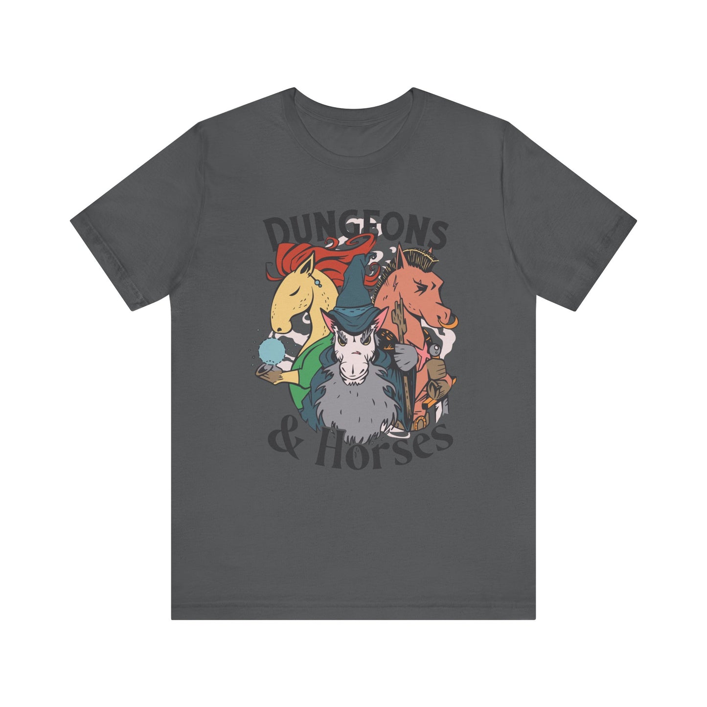 Dungeons and Horses Shirt | D&D Parody Game Tee for Horse Lovers | Roleplaying Fantasy Game | Fun Nerdy Gift Ideas