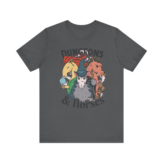 Dungeons and Horses Shirt | D&D Parody Game Tee for Horse Lovers | Roleplaying Fantasy Game | Fun Nerdy Gift Ideas