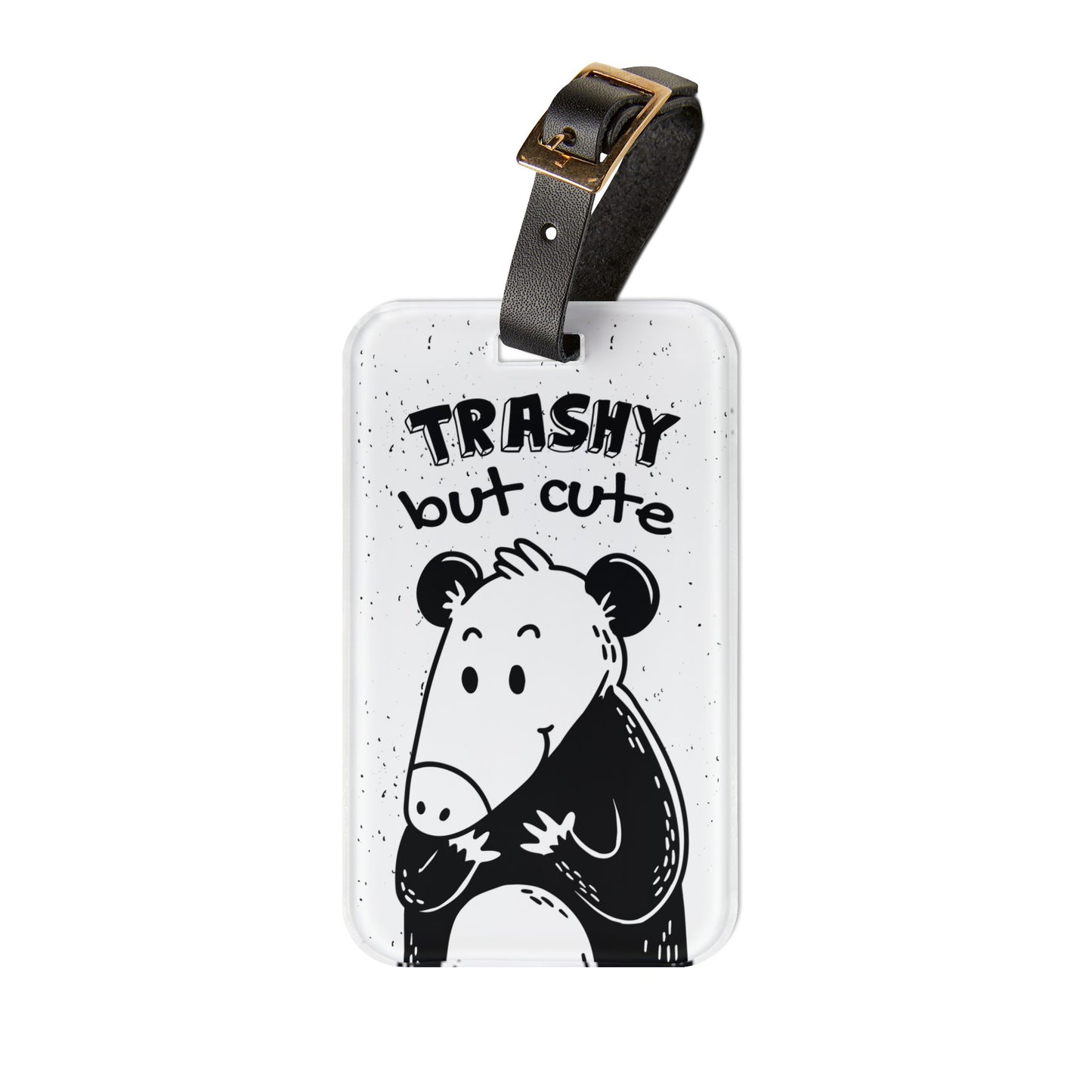 Trashy But Cute Opossum Luggage Tag | Funny Possum Lovers Travel Gift | Cute and Quirky Animal Baggage ID for Fun Travelers