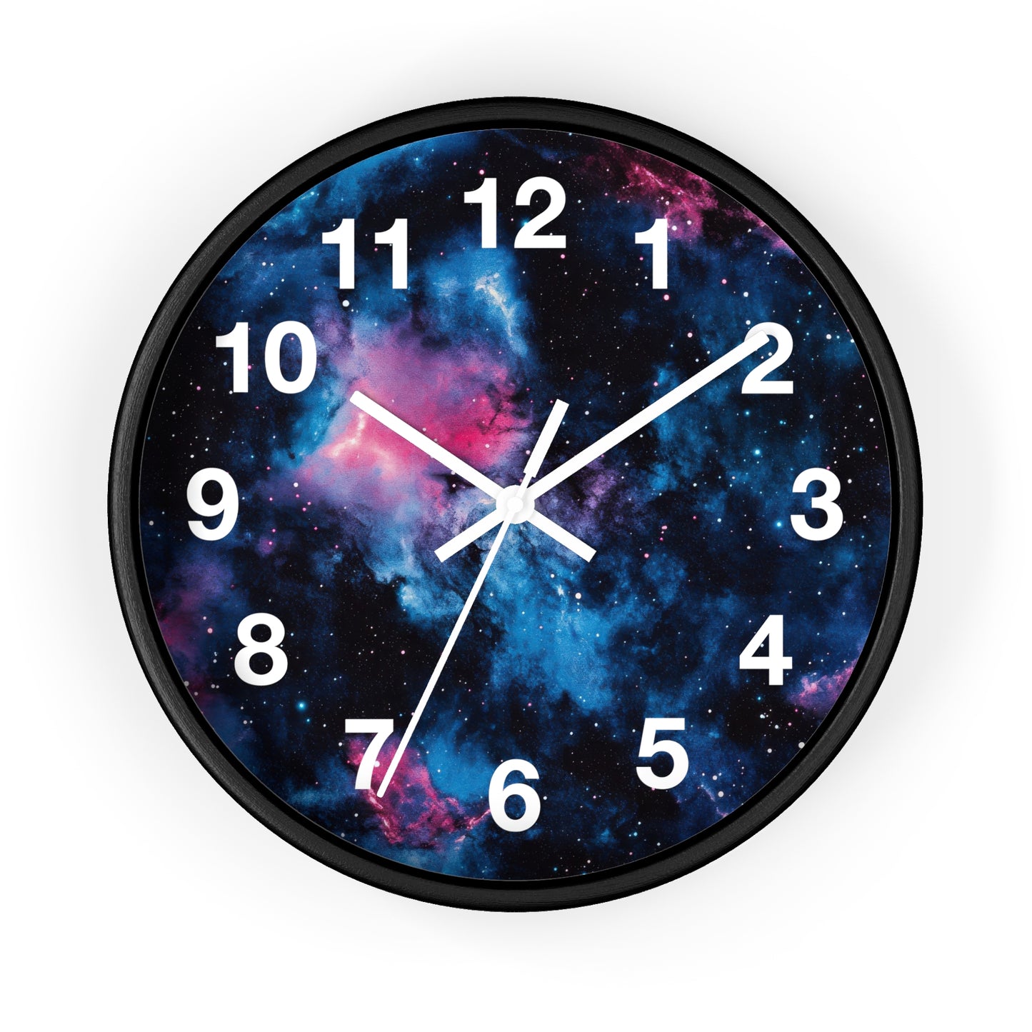 Pink & Blue Space Galaxy Wall Clock | Trippy Rave Decor | Battery Operated | Unique Teen Girl Room Decor | Ideal Gift Space and Galaxy Fans