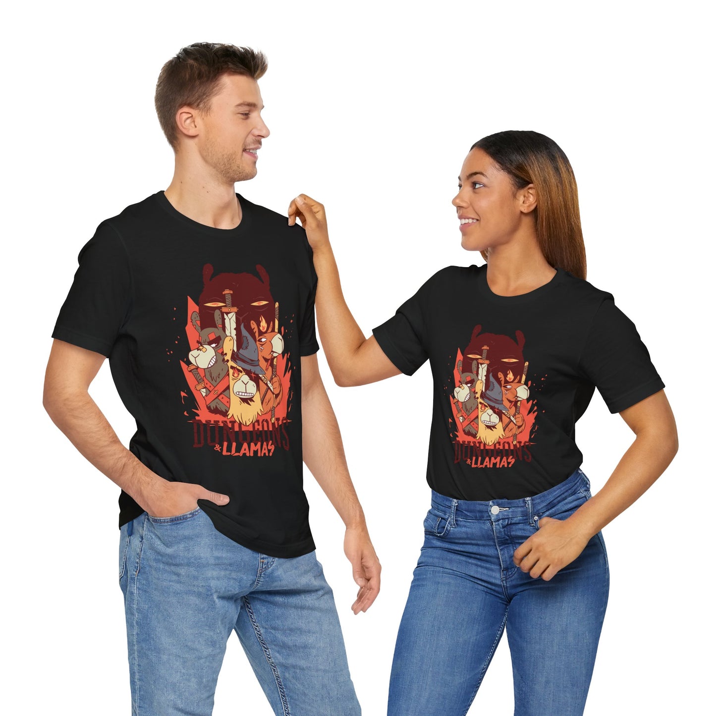 Dungeons and Llamas Shirt | D&D Parody Game Tee for Llama Lovers | Roleplaying Fantasy Game | Fun Nerdy Gift Ideas