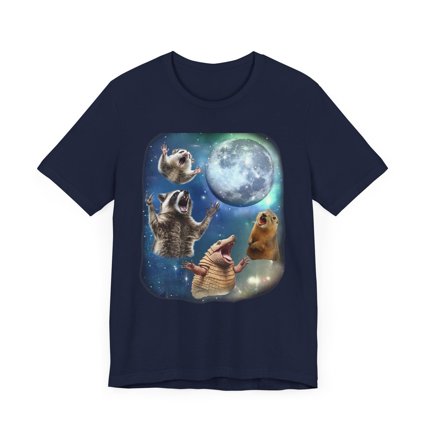 Feral Animals Howling at the Moon Shirt | Funny Raccoon, Opossum, Armadillo & Prairie Dog Tee | '90s-Inspired Animal Humor Shirt