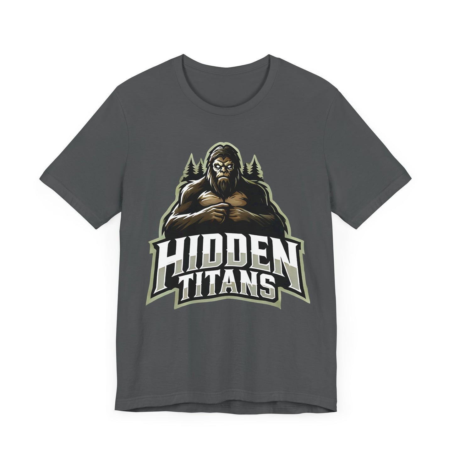 Hidden Titans Bigfoot Shirt | Mysterious Sasquatch Design | Unique Gift Cryptid Lover | Esports Jersey Style Graphic Tee Funny Bigfoot Shirt