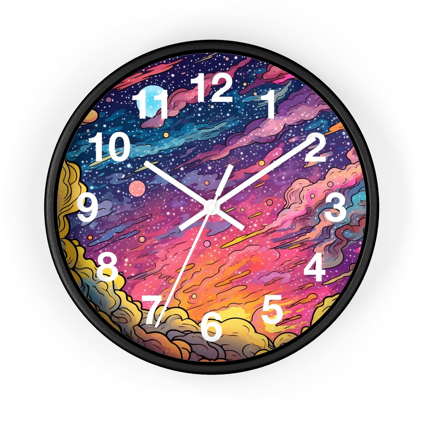 Vibrant Abstract Wall Clock | Trippy Psychedelic Decor for Dorm | Mind Bending Rave Art | Battery Operated | Unique Student Gift