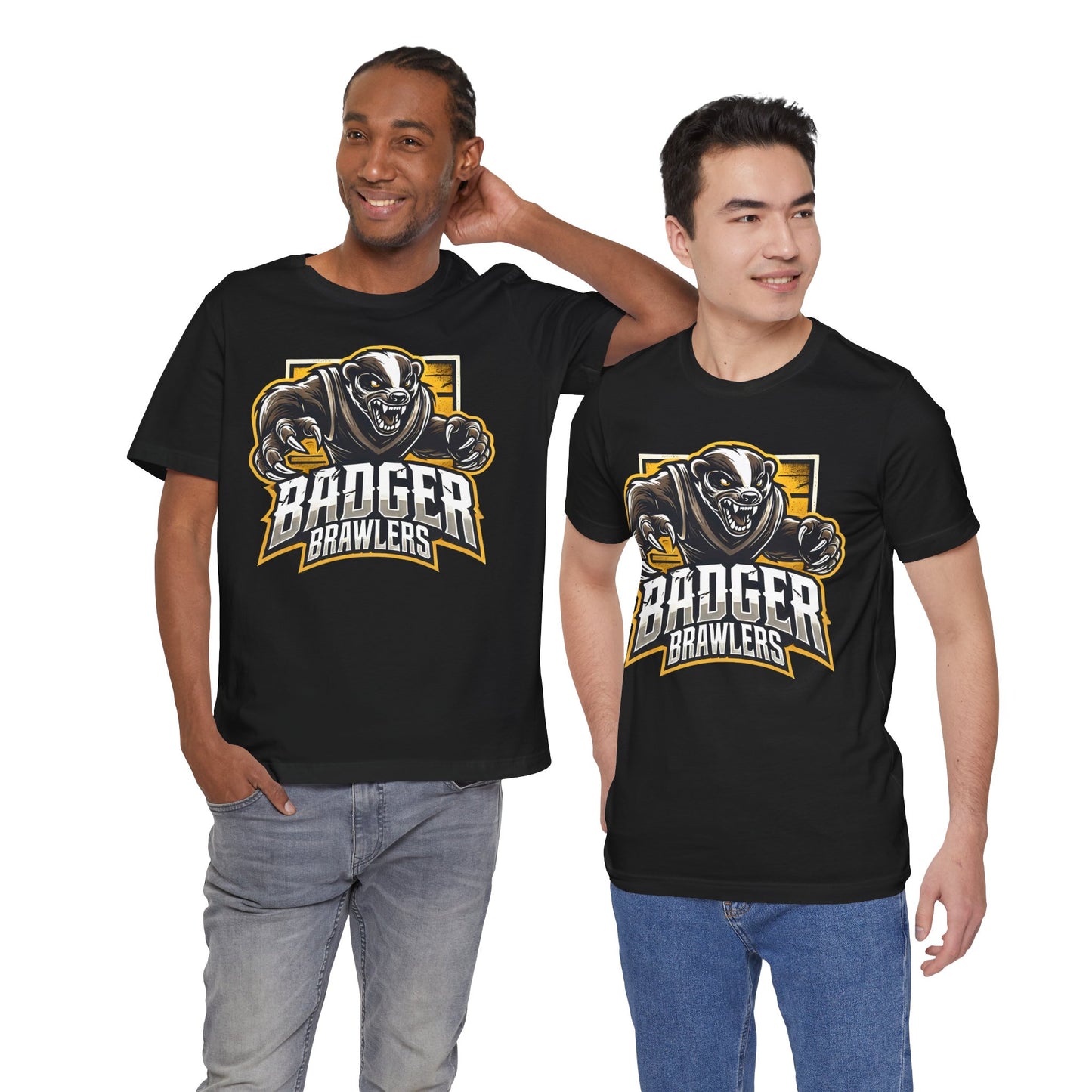 Honey Badger Brawlers Shirt | Fierce Animal Design Unique Gift Wildlife Gaming Fans Esports Jersey Style Graphic Tee Funny Honey Badger Gift