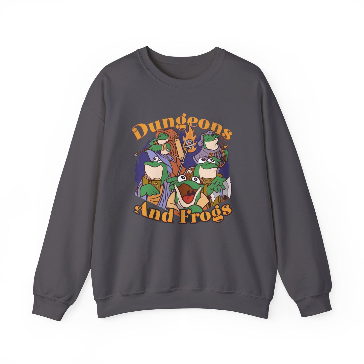 Dungeons and Frogs Funny D&D Parody Sweatshirt | Nerdy Fantasy Game Sweater Frog Lovers | Unique Winter Gift | Cozy Fun Sweatshirt Gamers