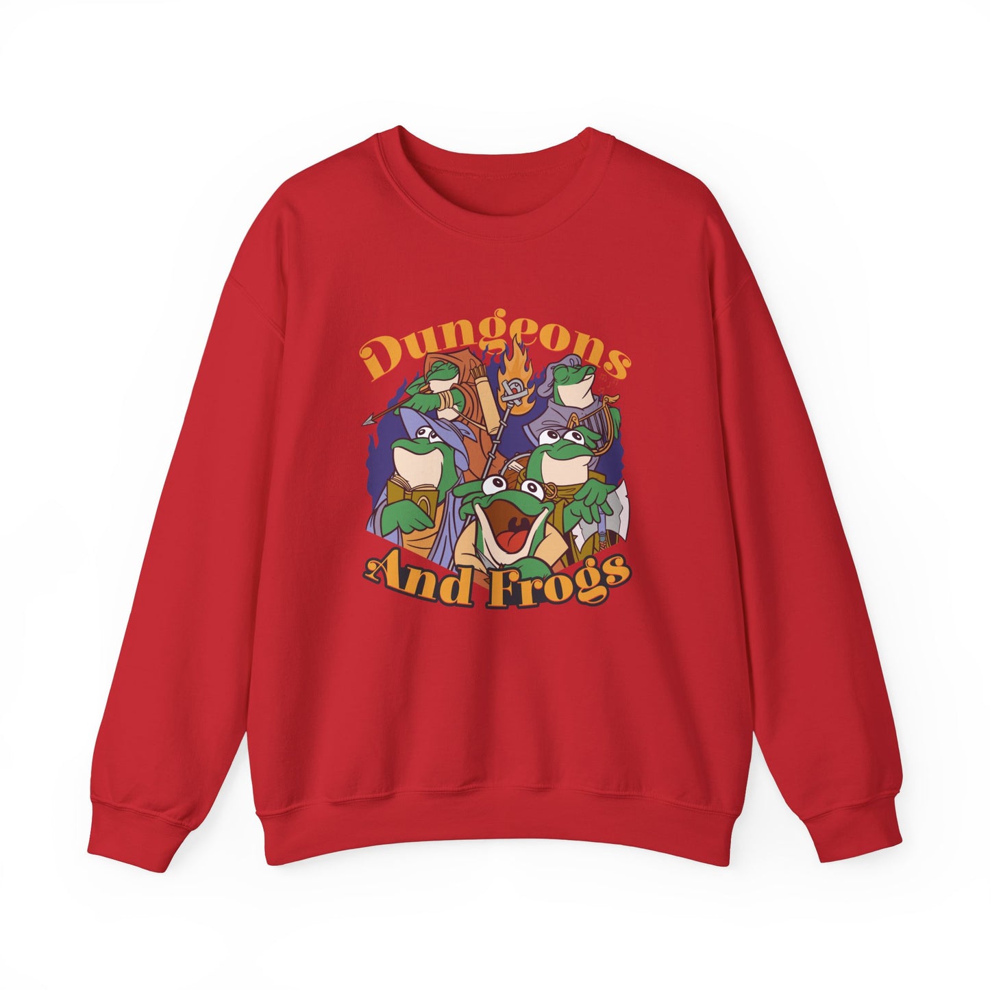 Dungeons and Frogs Funny D&D Parody Sweatshirt | Nerdy Fantasy Game Sweater Frog Lovers | Unique Winter Gift | Cozy Fun Sweatshirt Gamers