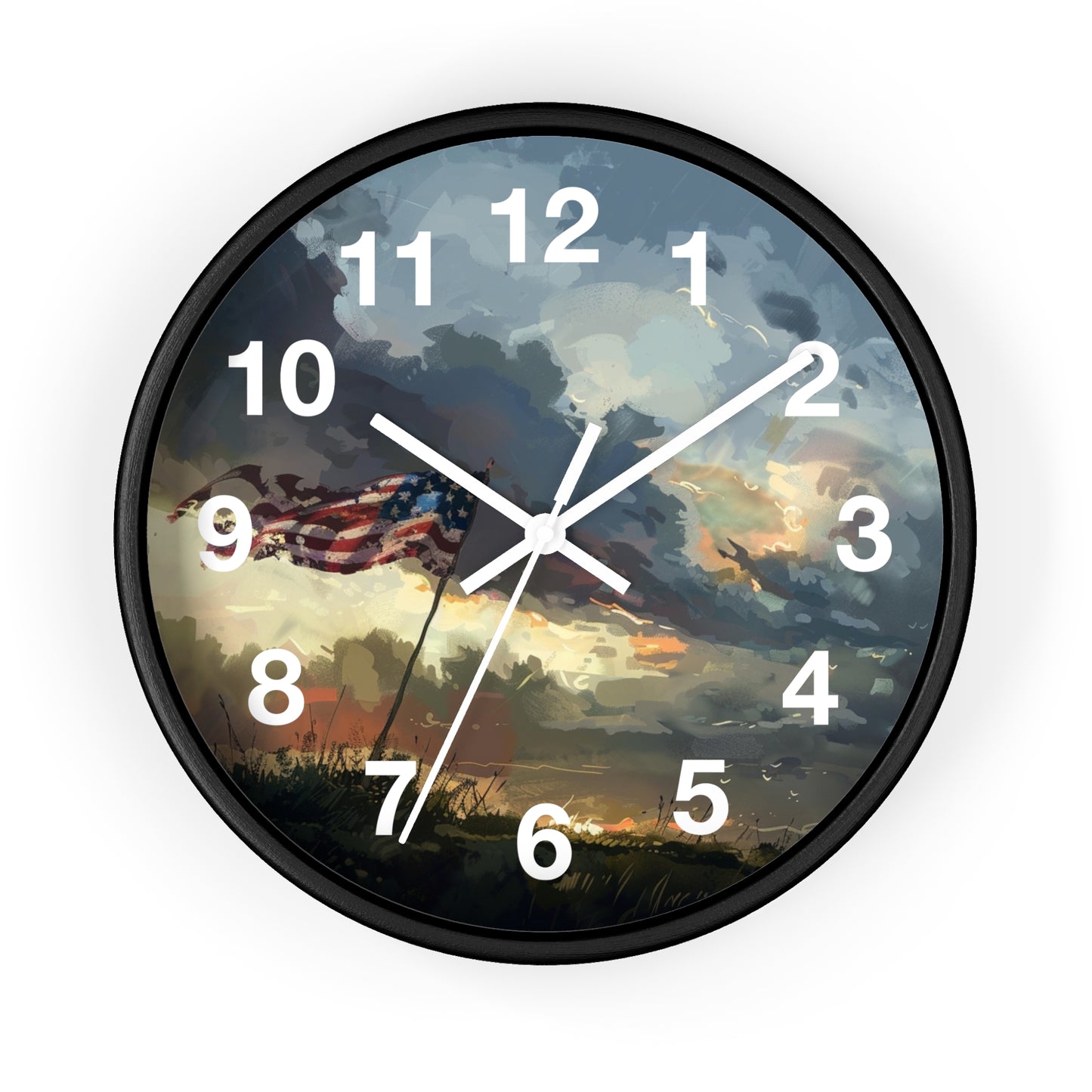 American Flag Pole Wall Clock | Patriotic Standing Flag Design | Battery Operated | USA Pride Decor | Perfect Gift for Patriots and Veteran