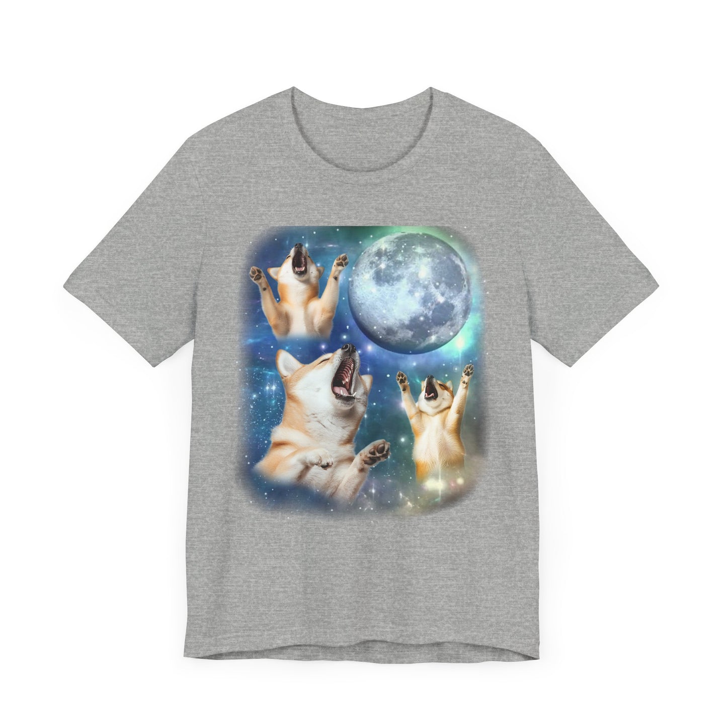 Shiba Inu Howling at the Moon Shirt | Crypto Dog Vintage 90s Inspired Tee | Funny Dog Lover Gift | Retro Shiba Vibes | Humorous Dog Design