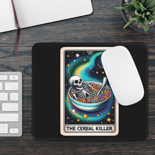 Cereal Killer Tarot Card Non Slip Mouse Pad Funny Office Desk Decor Food Lovers Gift Tarot-Inspired Desk Mat Breakfast-Themed Accessory