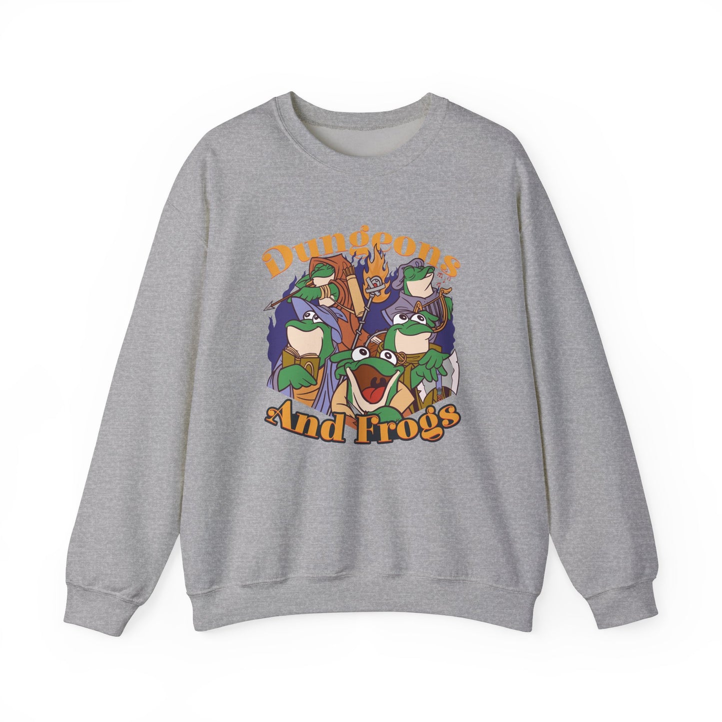 Dungeons and Frogs Funny D&D Parody Sweatshirt | Nerdy Fantasy Game Sweater Frog Lovers | Unique Winter Gift | Cozy Fun Sweatshirt Gamers