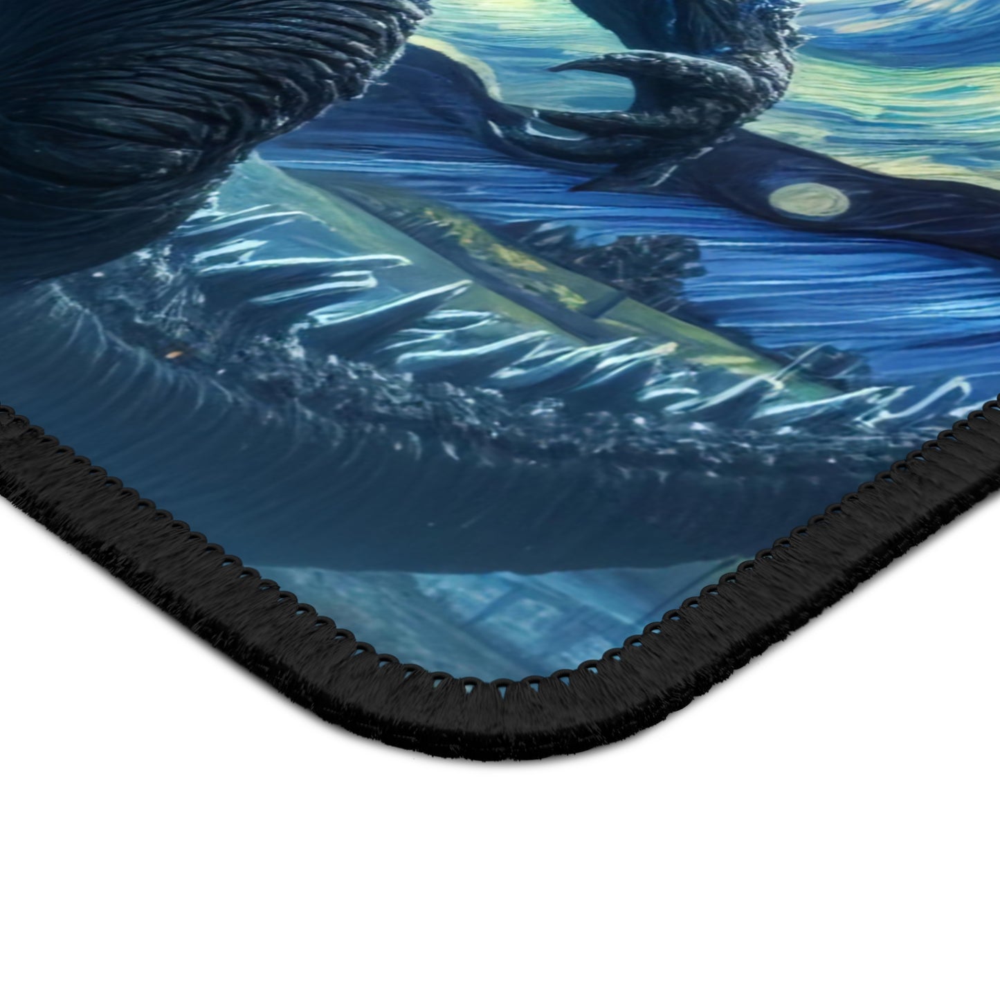 Giant Dinosaur Lizard Night Sky Non-Slip Mouse Pad | Kaiju-Inspired Starry Night Art | Epic Anime-Style Monster Mat for Dinosaur Kaiju Fans