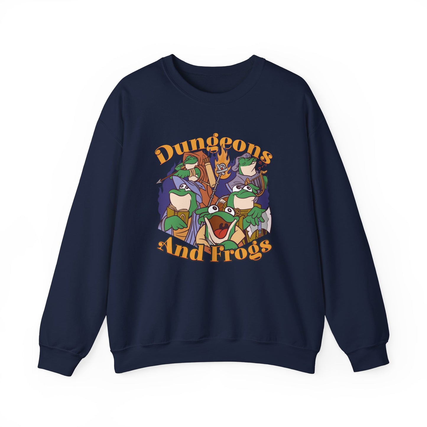 Dungeons and Frogs Funny D&D Parody Sweatshirt | Nerdy Fantasy Game Sweater Frog Lovers | Unique Winter Gift | Cozy Fun Sweatshirt Gamers