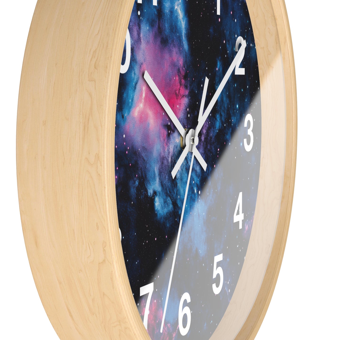 Pink & Blue Space Galaxy Wall Clock | Trippy Rave Decor | Battery Operated | Unique Teen Girl Room Decor | Ideal Gift Space and Galaxy Fans