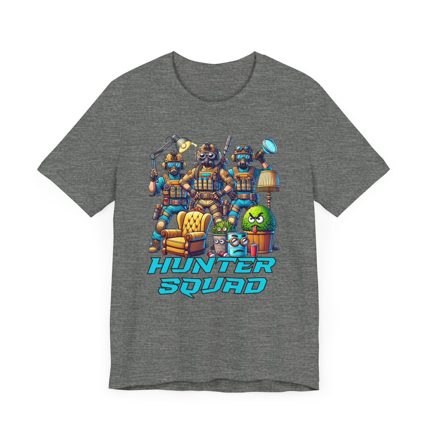 Hunter Squad Cartoon | Tactical Prop Hunt Team Design | Funny Gamer Illustration | Dynamic Props and Hunters Battle Scene | Tactical Cartoon