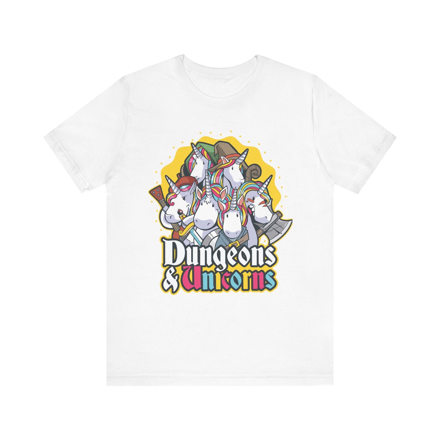 Dungeons and Unicorns Shirt | D&D Parody Game Tee for Unicorn Lovers | Magical Roleplaying Fantasy Game | Fun Nerdy Gift Ideas Funny Unicorn