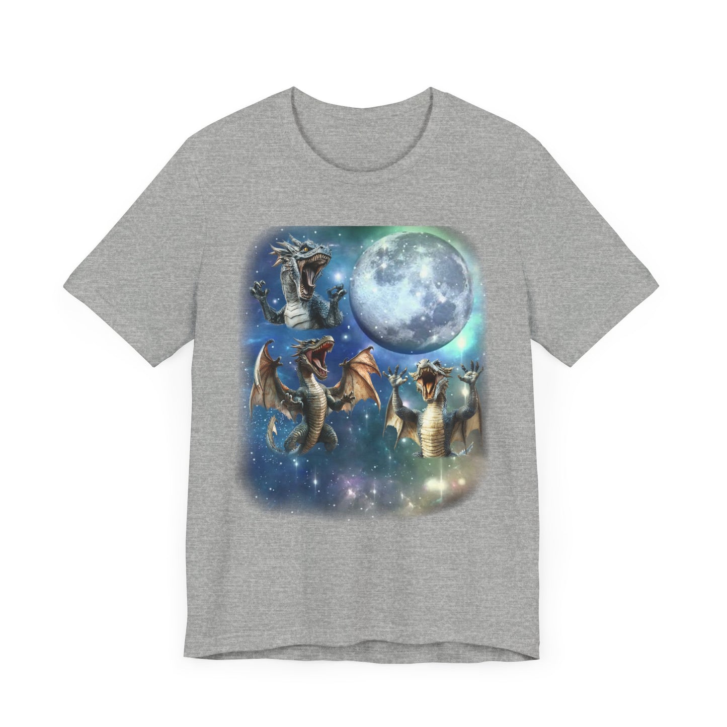 Dragons Howling at the Moon Shirt | Vintage 90s Inspired Mythical Creature Tee | Fantasy Lover Gift | Retro Dragon Vibes Funny Dragon Humor