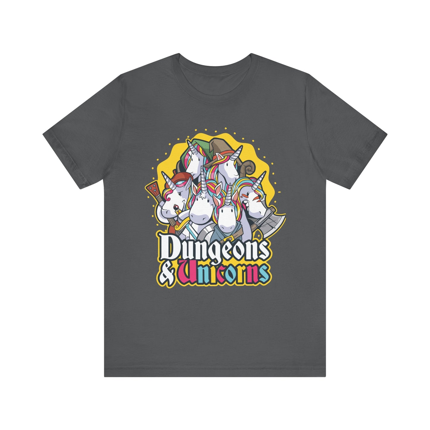 Dungeons and Unicorns Shirt | D&D Parody Game Tee for Unicorn Lovers | Magical Roleplaying Fantasy Game | Fun Nerdy Gift Ideas Funny Unicorn