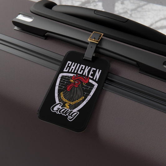 Chicken Gang Luggage Tag Funny Chicken Travel ID Badge Gangster Chicken Suitcase Label Quirky Airline Accessory Gift Chicken Lover Travel ID
